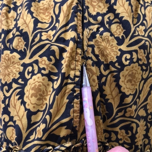 NICHOLAS Adele Maxi Dress Size 4 Black Mustard Yellow Floral Print Tiered Ruffle - Picture 6 of 11